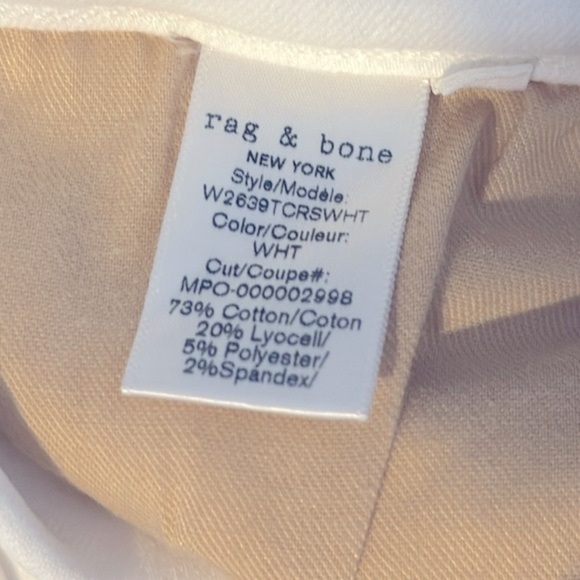 Womens Rag & Bone White Denim Skinny Jeans Size 27 - Picture 8 of 9